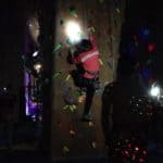 Rope climbing with headlamps